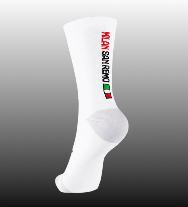 Italian Monuments 3 pair bundle : Giro | Il Lombardia | Milan San Remo : Large/XLarge (43-48 EU) White 17 cm cuff