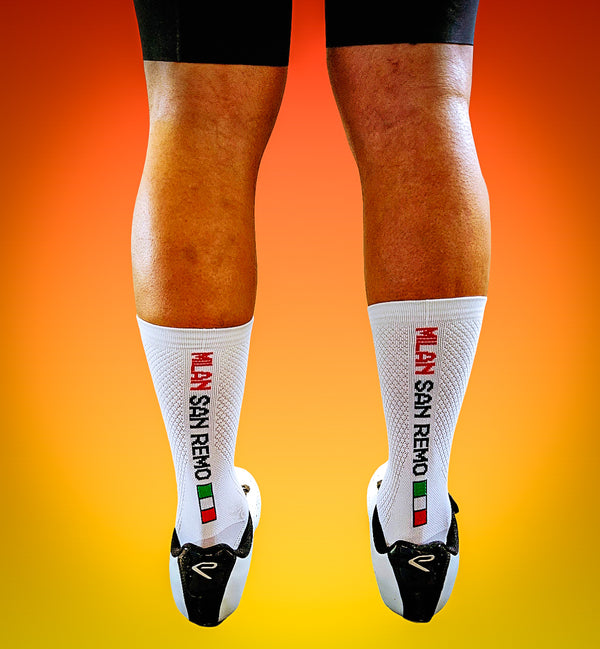 Italian Monuments 3 pair bundle : Giro | Il Lombardia | Milan San Remo : Large/XLarge (43-48 EU) White 17 cm cuff