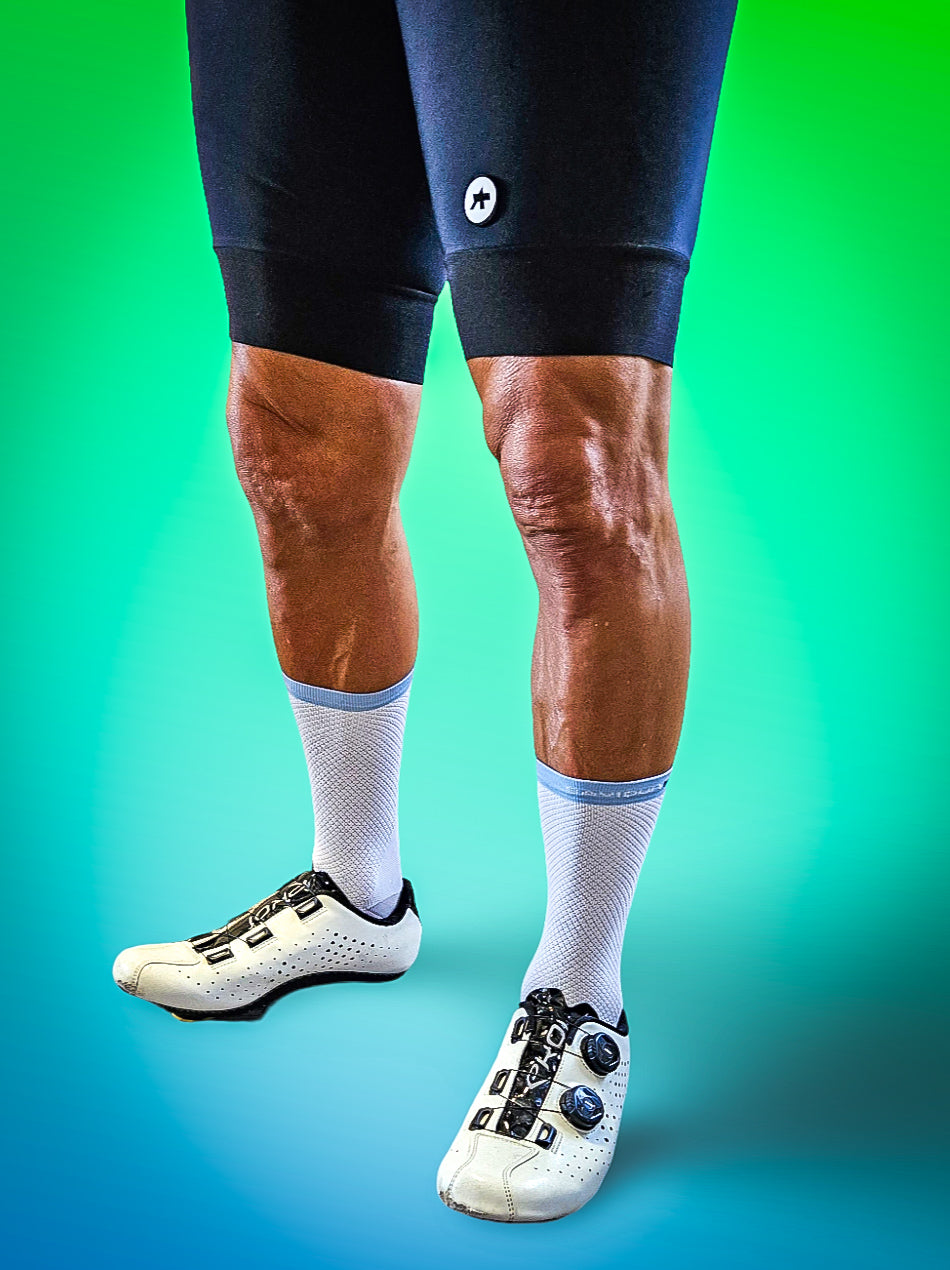 Saviour Cycling Saviour Pro Simple Blue Band Cycling Socks 17cm Cuff Q Skin Large XLarge
