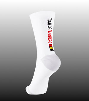 Belgium Monuments 3 pair bundle : Flanders : Roubaix : Liege : Small/Medium (36-42 EU) White 17 cm cuff