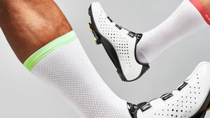 Saviour Pro Performance Cycling Socks | White | 17cm Cuff | Q-Skin | Large / X Large (43–48 EU) (5 pair bundle)