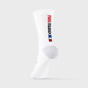 Saviour Cycling | The Monuments | Paris Roubaix | White Pro Cycling Socks | 17cm Cuff | Q-Skin | Size Small/Medium (36-42 EU) Large/XLarge (43-48)