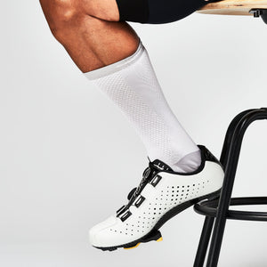 Saviour Pro Performance Cycling Socks | White | 17cm Cuff | Q-Skin | Small / Medium 36-42 EU (5 pair bundle)