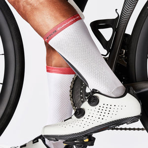 Saviour Pro Performance Cycling Socks | White | 17cm Cuff | Q-Skin | Small / Medium 36-42 EU (5 pair bundle)